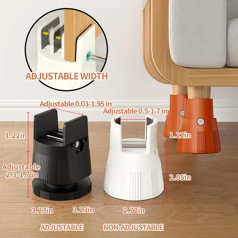 Adjustable Splint-Type Lift Pads: Moisture-Proof, Shockproof For Furniture Legs; Fits Table/Chair/Stool Legs For Heightening