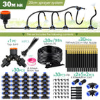 30M-5M DIY Free Bending Universal Sprayer Kit 8mm Hose Patio Misting Cooling System for Garden Plant Fogging Watering Irrigation