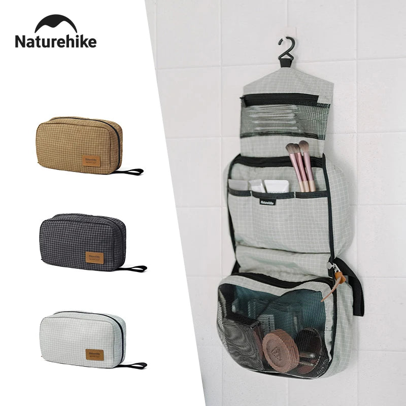 Naturehike Travel Toiletry Bag Collapsible Lightweight Storage Organizer, Black/Brown/Gray