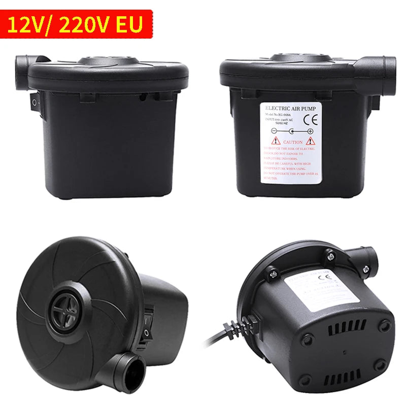 EAFC 220V/12V Electric Inflatable Pump Quick Air Filling Compressor With 3 Nozzles for Car Camping Life Buoy Boat Cushion