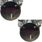 Universal Double Outlet Exhaust Tip Muffler Tailpipe 58mm/73mm Black or Silver Straight/Curved
