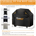 [Lg-210D Orange Thread Barbecue Cover] Oxford Cloth Thread Tear-Proof Bbq Gas Oven Cover with Adjustable Hem Drawstring, Suitable for Mule, Char-Broil, Negrill and Other Oven.