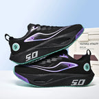 New Trendy Sports Running shoes, Comfortable and Breathable Men's and Women's Sports Casual shoes, Outdoor Large-sized Black 10