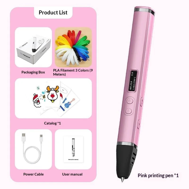 For Doodling Making Holiday Presents 3D Printing Pen With Oled Display temperature Control And Fast Extrusion With PLA Filament