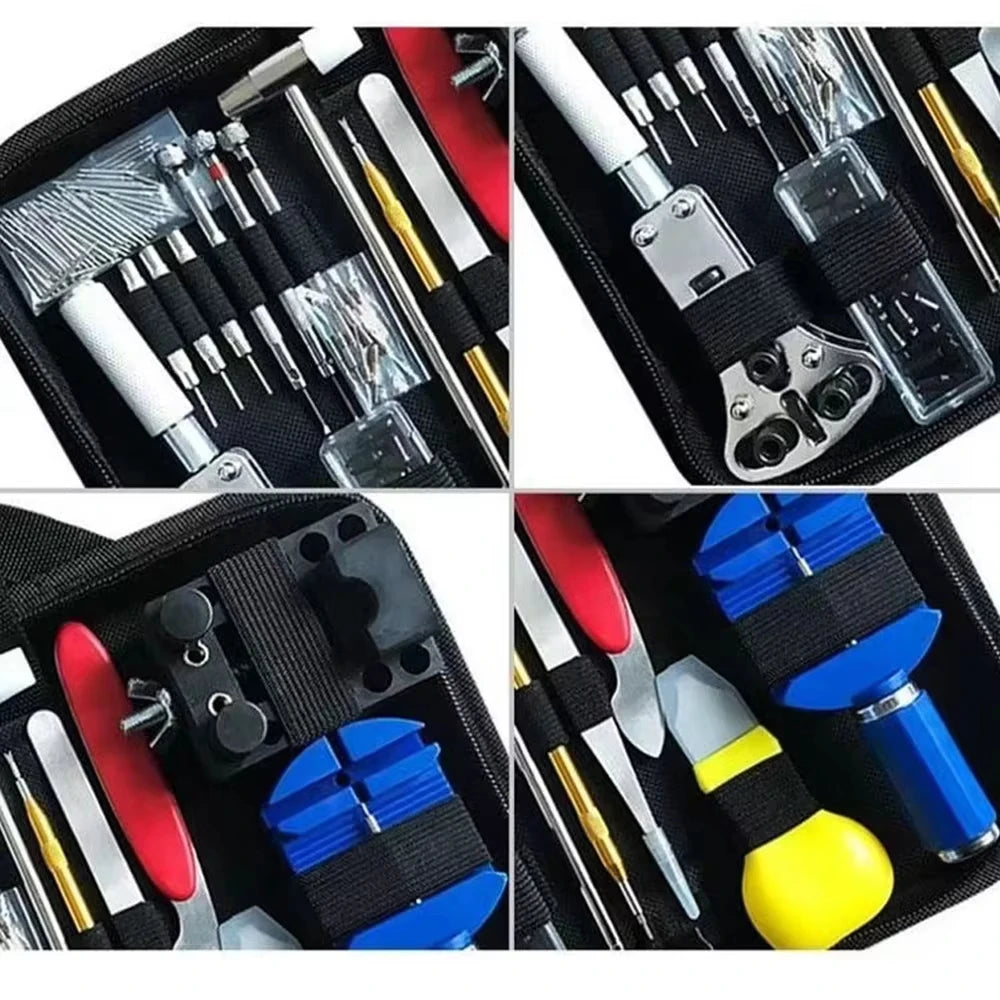 147 Pcs Watch Opener Repair Tool Kit Watch Case Repairing Opener Strap Link Storage Bag Screwdriver Watchmaker Repair Tools kit
