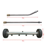 16in undercarriage pressure washer water broom 5000 PSI with 2 extension rods, 3pc set