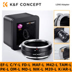 K&F CONCEPT Lens Adapter for Canon EF FD FL M42 M39 C/Y MAF Nikon F OM PK AR TAM MD Lens to Sigma Leica Panasonic L Mount Camera