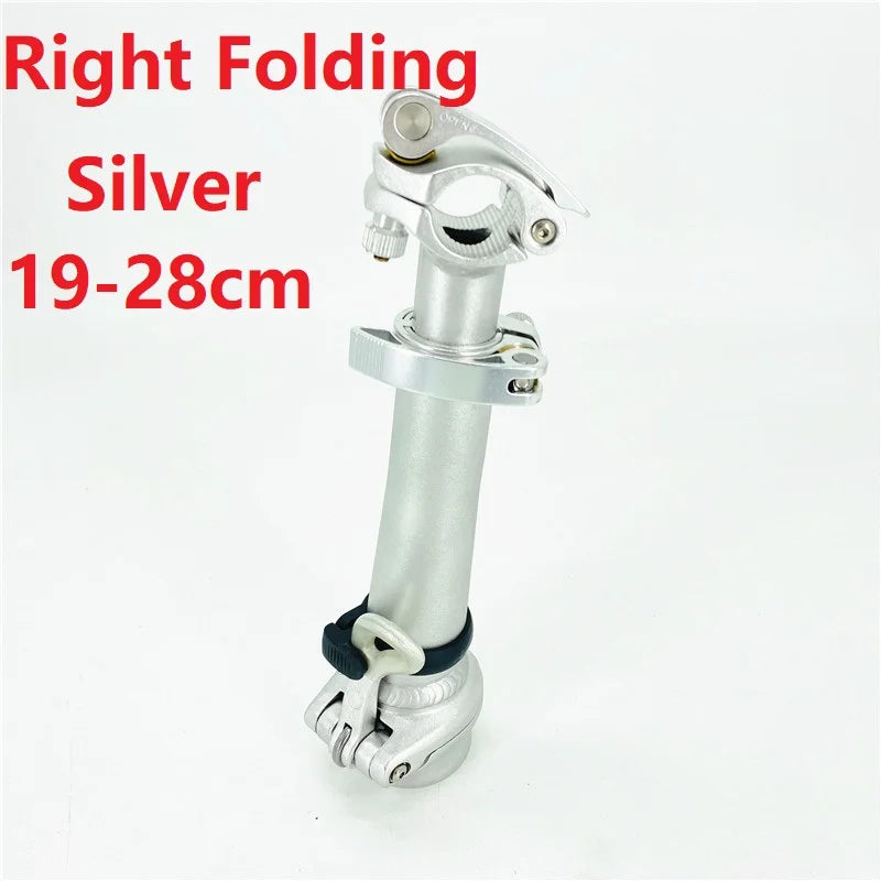Litepro Folding Bike Telescopic Adjustable Stem 19-28cm Aluminum Alloy, Black or Silver