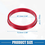 UXCELL 4pcs OD 72.6mm 73.1mm to ID 57.1mm 60.1mm 67.1mm 65.1mm Car Tire Centering Hub Centric Rings Wheel Bore Center Red