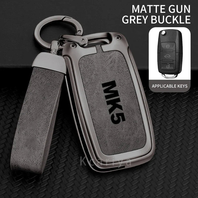 Auto TPU Zinc Alloy Key Case Bag For VW Volkswagen GOLF 5 MK5 Car Key Chain Car Metal Key Shell Interior Decoration Accessories