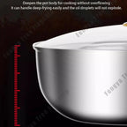 316 Stainless Steel Nonstick Deep Frying Pan Wok Skillet, 22cm-30cm, Gas & Induction