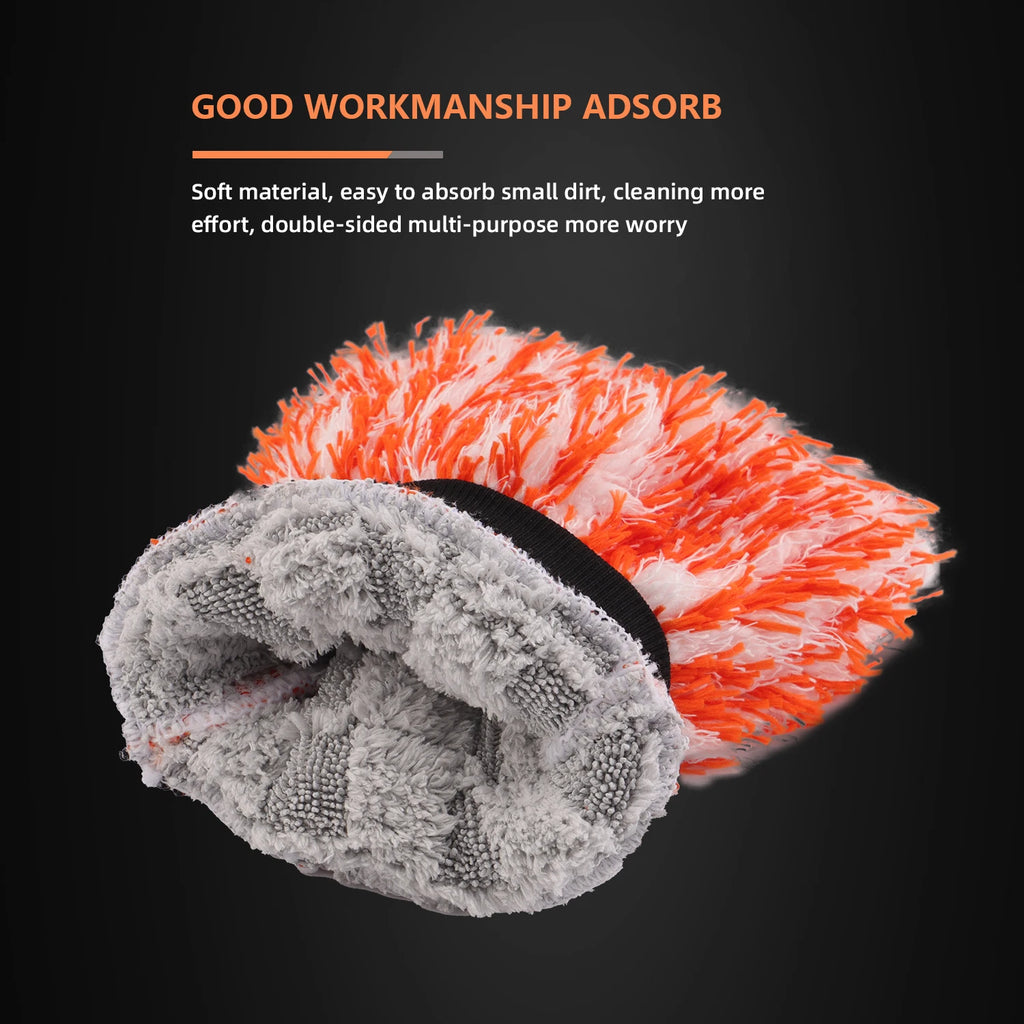 (Single Sale) 1Pc SPTA Car Wash Mitt,Microfiber Washing Gloves,for Effective Washing,Machine Washable,Lint Free,Scratch Free