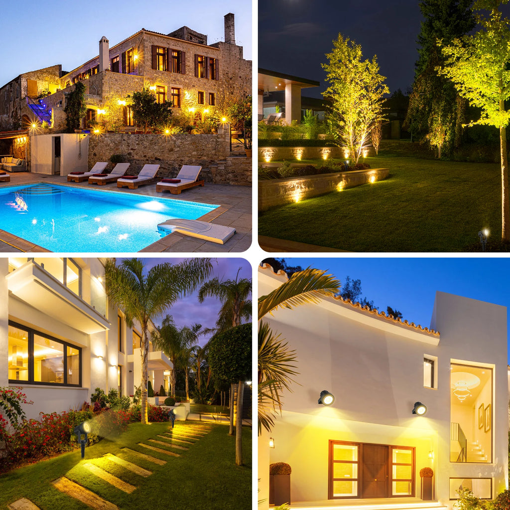 3000K/6000K/RGB Outdoor Solar LED Light IP65 Garden Landscape Pathway Wall Lamp for Tree Decor Yard Street Solar Spotlight