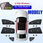 for Tesla Model 3 Y S X 2025-2020 26 Privacy Sunshade Side Window Sun Shades Front Rear Windshield Blind Shading Outdoor Camping