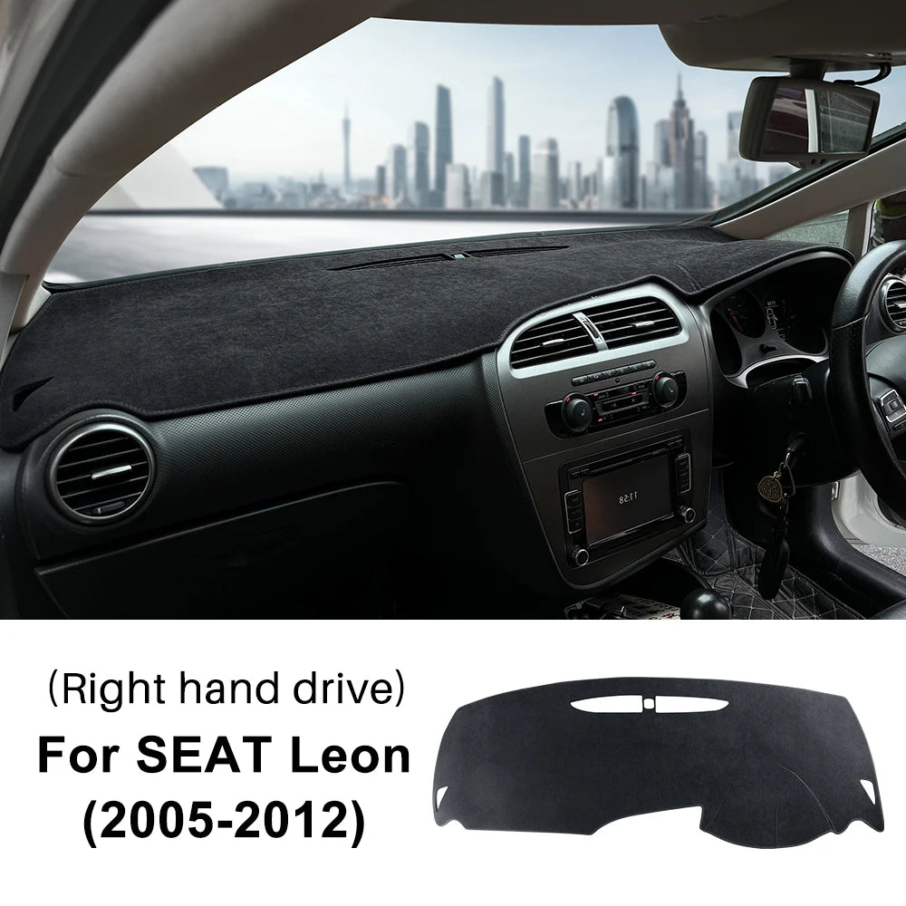 For Seat Leon 2005 2006 2007 2008 2009 2010 2011 2012 Sunshade Mat Flannel Dashmat Carpet Anti-Slip Pad Interior Accessories