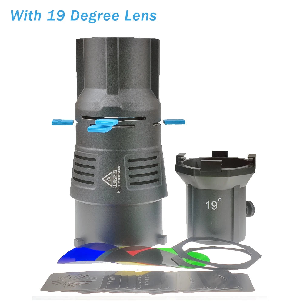 Focalize Conical Snoot Bowens Mount Photography Photo Condenser with Built-in Geometric Sheet Shapes Gobo Filter Gels