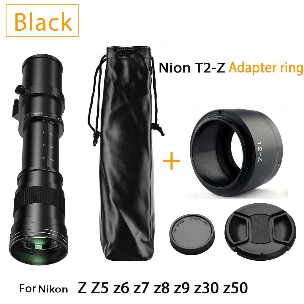 Lightdow 420-800mm f/8.3-f16 Manual Telephoto Zoom Lens for Canon EOS R1 80D T3 T4 T5i T6 Nikon Sony Olympus Pentax DSLR Cameras
