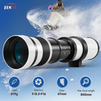 JINTU 420-800mm f/8.3 super telephoto zoom lens, mount options for Canon/Nikon/Sony