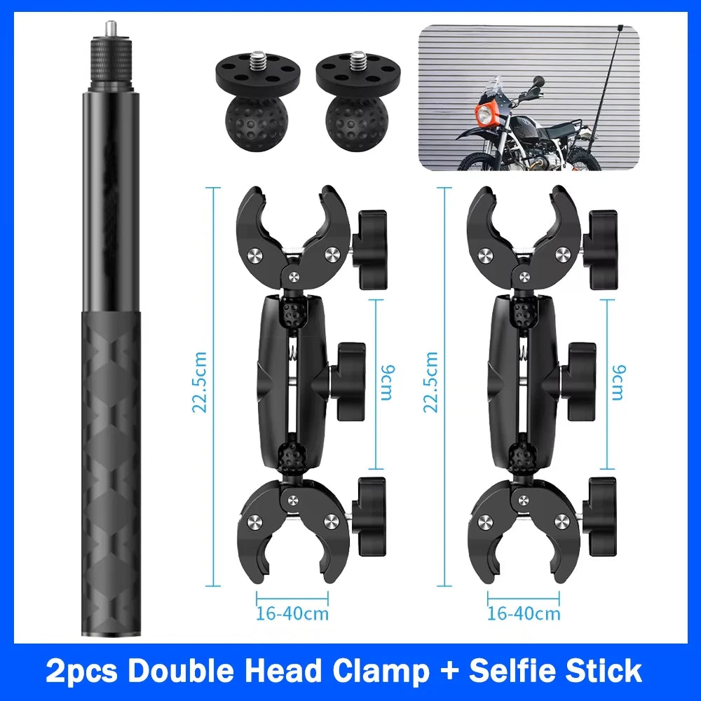 For Insta360 x2 x3 x4 x5 Motorcycle Bike Mount Selfie Stick for Insta 360 x2 x3 x4 x5 Moto Monopod Handlebar Accessories Kit