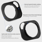 Haoge LH-ZV02P Metal Square Lens Hood for Carl Zeiss Planar T* 2/50 50mm f2 ZM, 35mm/F2 Lens Hollow Out