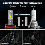 BEVINSEE 2pcs H15 LED Bulbs High Beam + DRL Daytime Running Light Turbo Auto LED Lamp For BMW Audi Ford VW Benz Mazda 6000K 12V