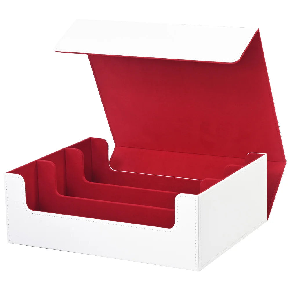 Trading card storage box, can hold 1800+ single decks, magnetic closure PU leather card box, fits for TCG,Yugion cards