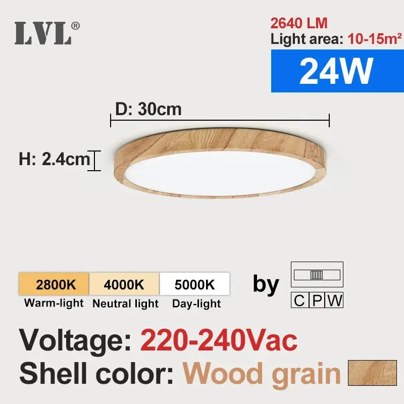Wood grain-24W / changeable