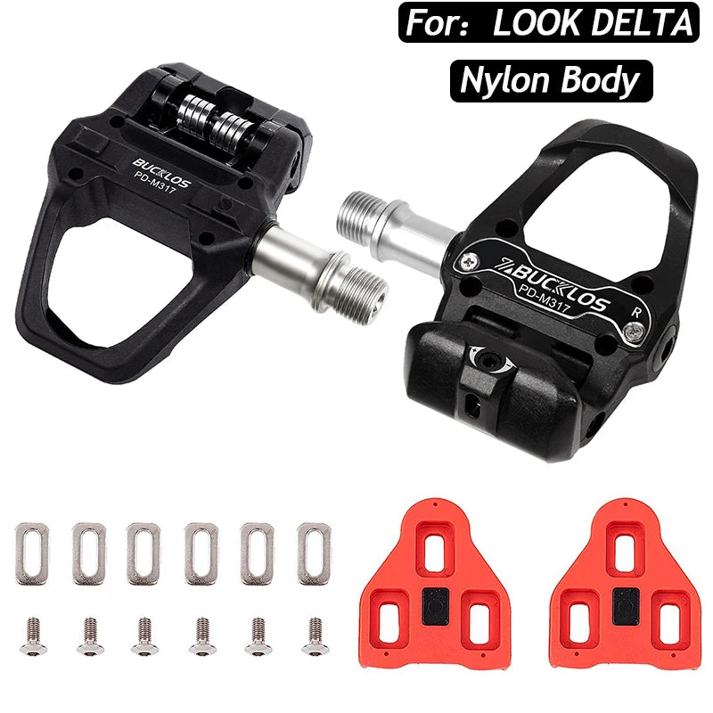 BUCKLOS Road Bike Pedal for LOOK DELTA System Road Bicycle Self-locking Pedal Ultralight Bike Clipless Pedals for DELTA