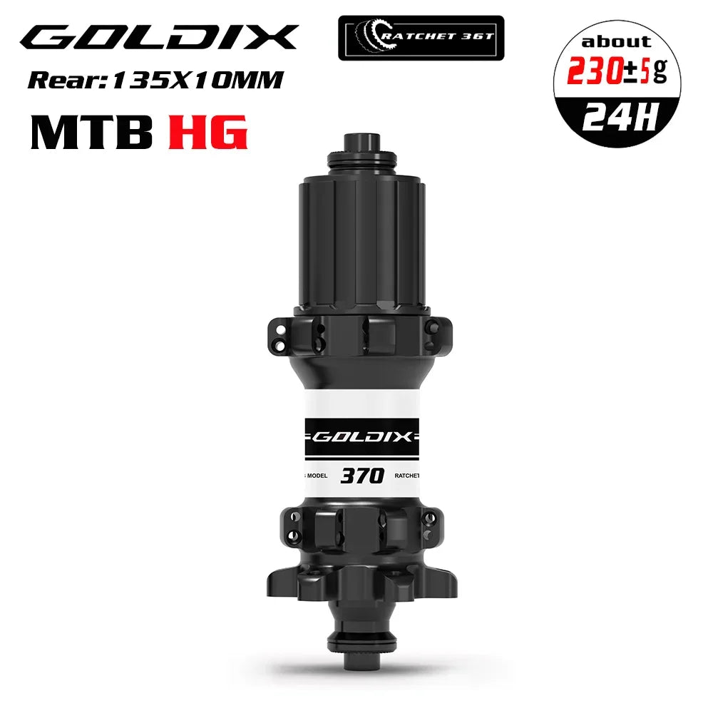 GOLDIX M370 Bicycle Hub 24H Sealed Bearing 6-bolt Disc Brake Straight Pull 24 Holes Ratchet 36T BOOST MTB Hub for Shimano SRAM