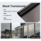 One Way Window Privacy Tint Film Anti Look Vinyl Mirror Self-adhesive Film Sun Blocking Anti UV Static Cling Stickers Home Decor
