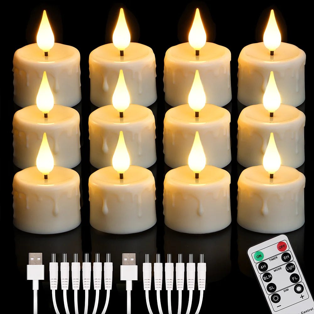 Rechargeable Candle Lamp With Remote Control LED Candles For Room Decor Birthday Home Decor Festival Decoration Flameless Candle
