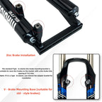 MAGICBROS 26-Inch Shock-Absorbing Front Fork for Mountain Bikes - Disc Brake & V-Brake Compatible Bicycle Front Suspension
