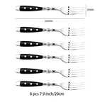 Hotel Stainless Steel Table Knife Fork Spoon Sets Teaspoon Teafork Steak Knife Cutlery Restaurant Serviing Set Black Wood Handle