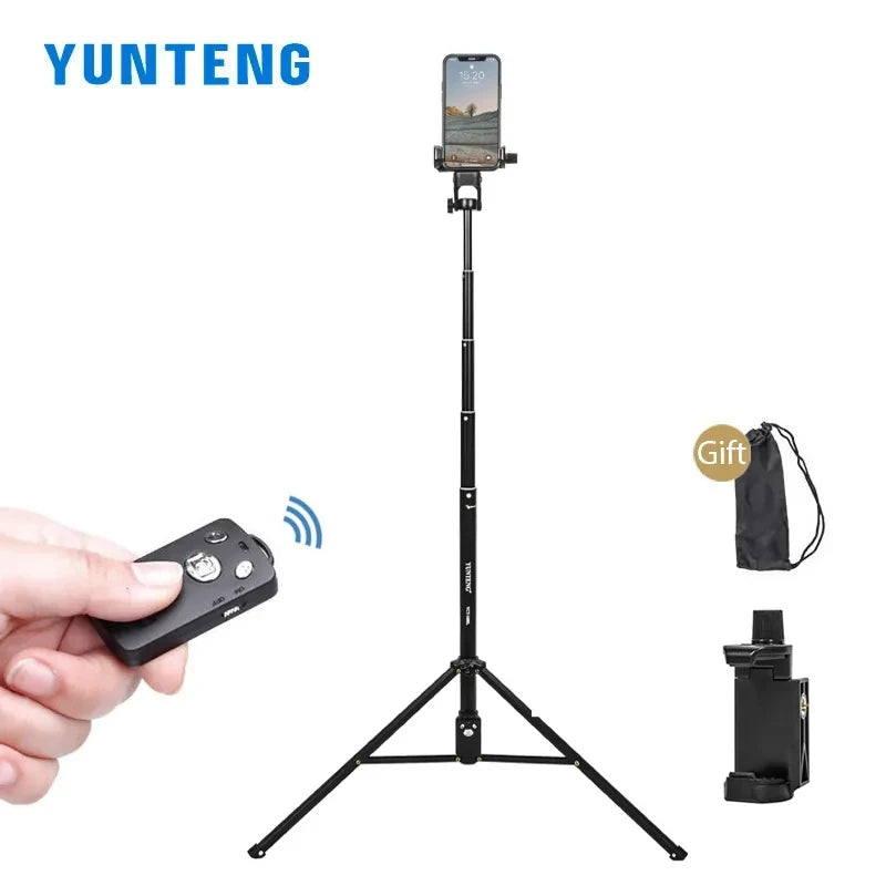 YUNTENG 1688L Heightened Mobile Phone Selfie Stick Tripod Bluetooth Remote Control Photo Shooting Tripod Handheld Selfie Holder