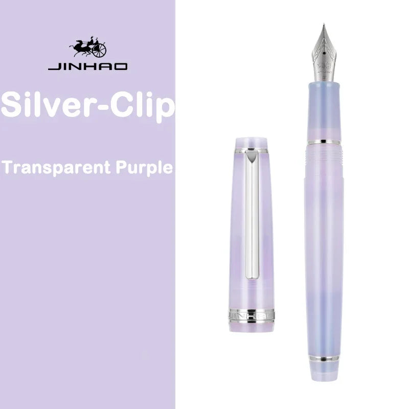 JINHAO 82 Fountain Pen Spin Silver Clip EF F M Nib Business Office School Supplies Ink Pens Korean Stationery Pens for Writing