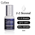 Gollee 0.5-1s Fast drying lashes glue Latex-free Eyelash Extensions Glue 5ml Professional Waterproof eyelash extension supplies