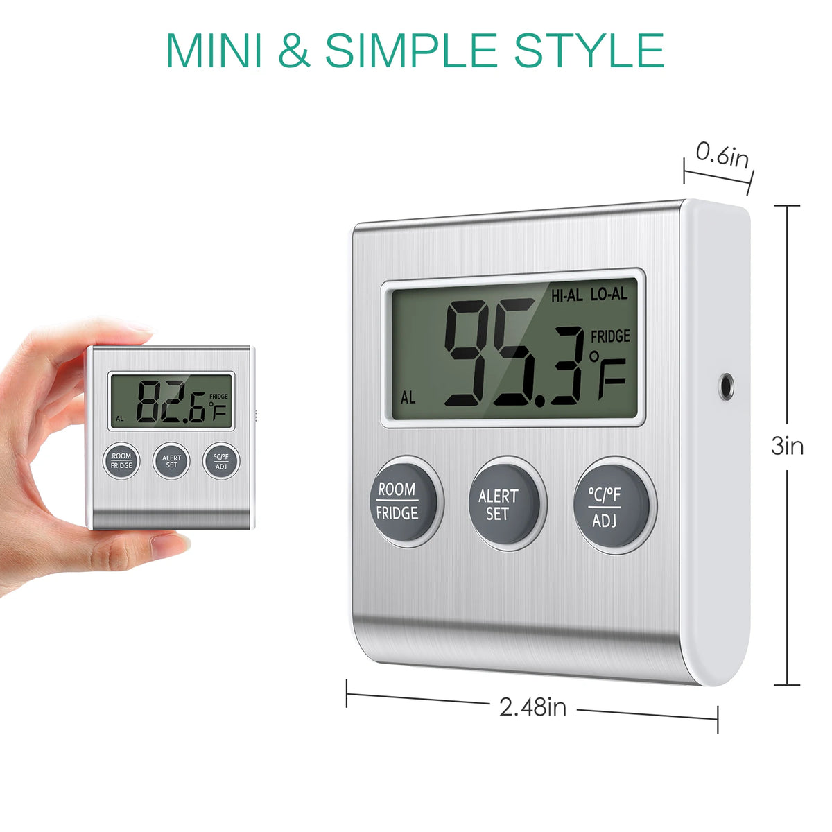 ORIA Refrigerator Thermometer Freezer Thermometer with  External Probe Digital FridgeThermometer for Home Kitchen Restaurants