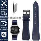 Retro Genuine Leather Watchband For Casio AE1200 AE1300 A158W/A168 W-216H Vintage Watch Strap convex mouth Men's Bracelet 18MM