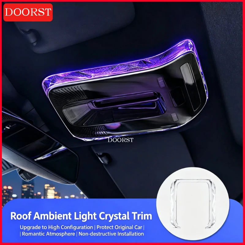 For Mercedes Benz C GLC E Class W206 X254 W214 Crystal Reading Light Frames Decorative Stickers Interior Modification Accessorie