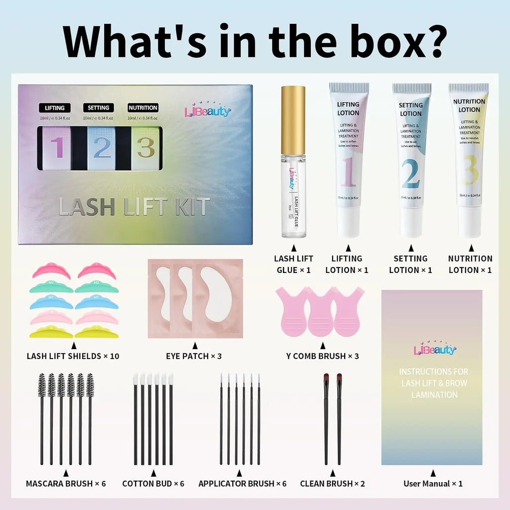 Libeauty Lash Lift & Brow Lamination Kit 10ml Total, Lifting 5ml + Setting 5ml