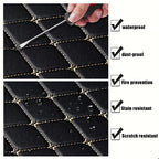 Universal 5pcs Car Floor Mats Set PU Leather Waterproof Dustproof Full Coverage, Multiple Colors
