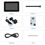 Handlebar Bike Mirror 1080P Bicycle Rear View Camera w/ 4.3'' Monitor 8-LED Night Vision 150° Wide Angle View Rotatable Bracket