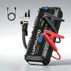 4 In 1 Car Jump Starter with LED Lighting 4000A Portable Car Battery Charger Power Bank Tire Inflator Pump 160PSI Air Compressor