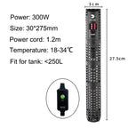 Aquarium Submersible Heater Fish Tank Water Heating Rod Constant Aquarium Thermostat Temperature Control 220V 50-500w EU Adapter