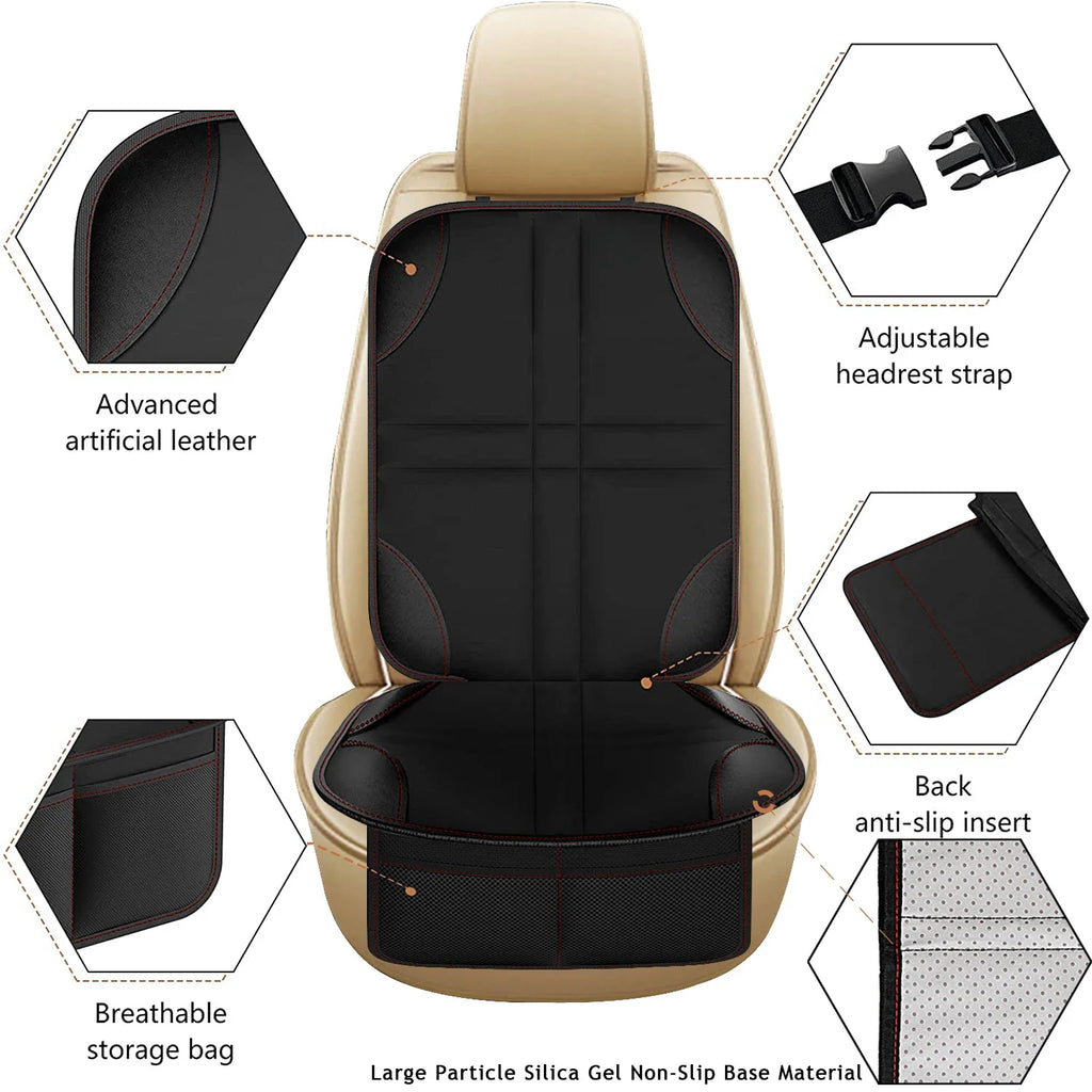 Car Seat Protector Cover for Child Baby Pet Universal Fit Non-Slip Waterproof Anti-Scratch Stain Resistant with Storage Pockets