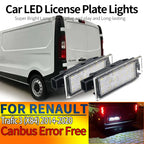 2Pcs Car LED License Number Plate Light White For Renault Trafic 3 (X84) 2014 2015 2016 2017 2018 2019 2020 Canbus Error Free