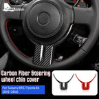 Real Carbon Fiber Cover For Subaru BRZ Toyota 86 2012 2013 2014 2015 2016 Interior Trim Car Steering Wheel Cover Sticker