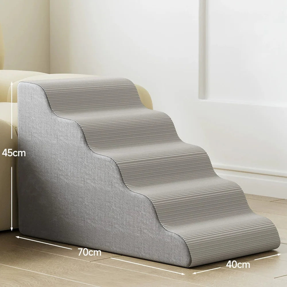 3/4/5 Step Dog Cat Ramp Ladder Pet Stair Memory Foam Sponge Dogs Sofa Removable Washable Training Pet Ramp Stairs Pet Supplies