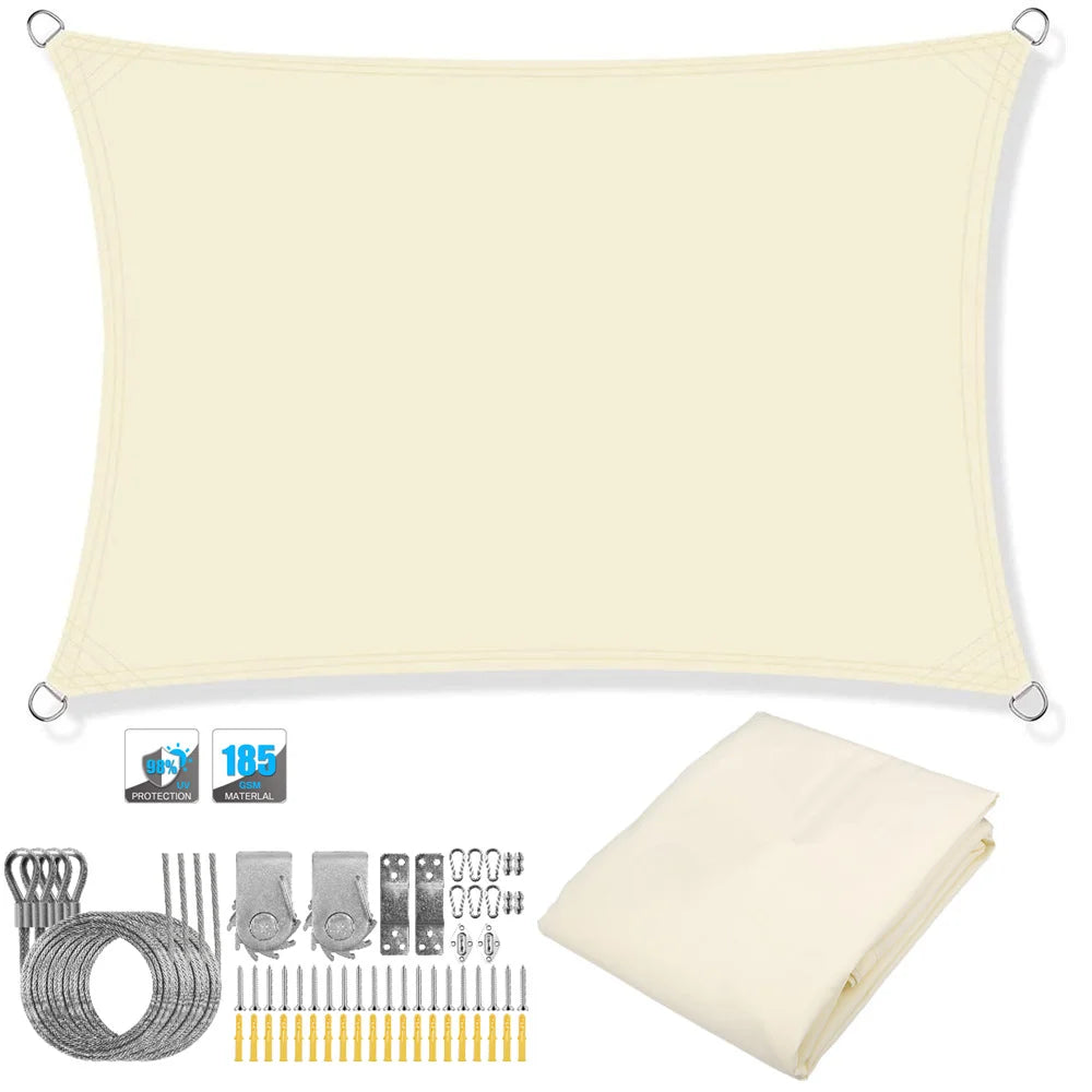 Waterproof Sun Shade Sail Canopy Rectangle UV Block Sun Shelter For Outdoor Garden Patio Backyard Terraza Awning Privacy Screen