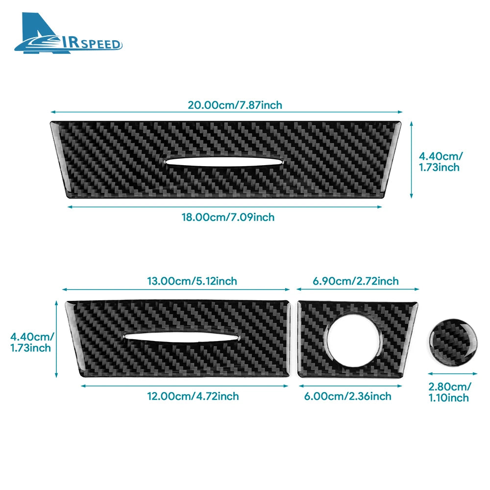 Real Soft Carbon Fiber Trim Sticker For Mercedes Benz SLK R171 2004 2005 2006 2007 2008 2009 2010 Car AC Storage Bottom Panel